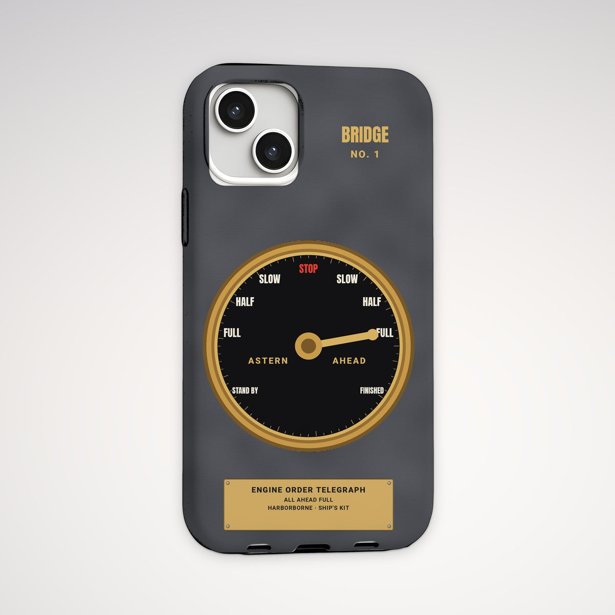 Engine Order Telegraph Tough Phone Case – iPhone, back view