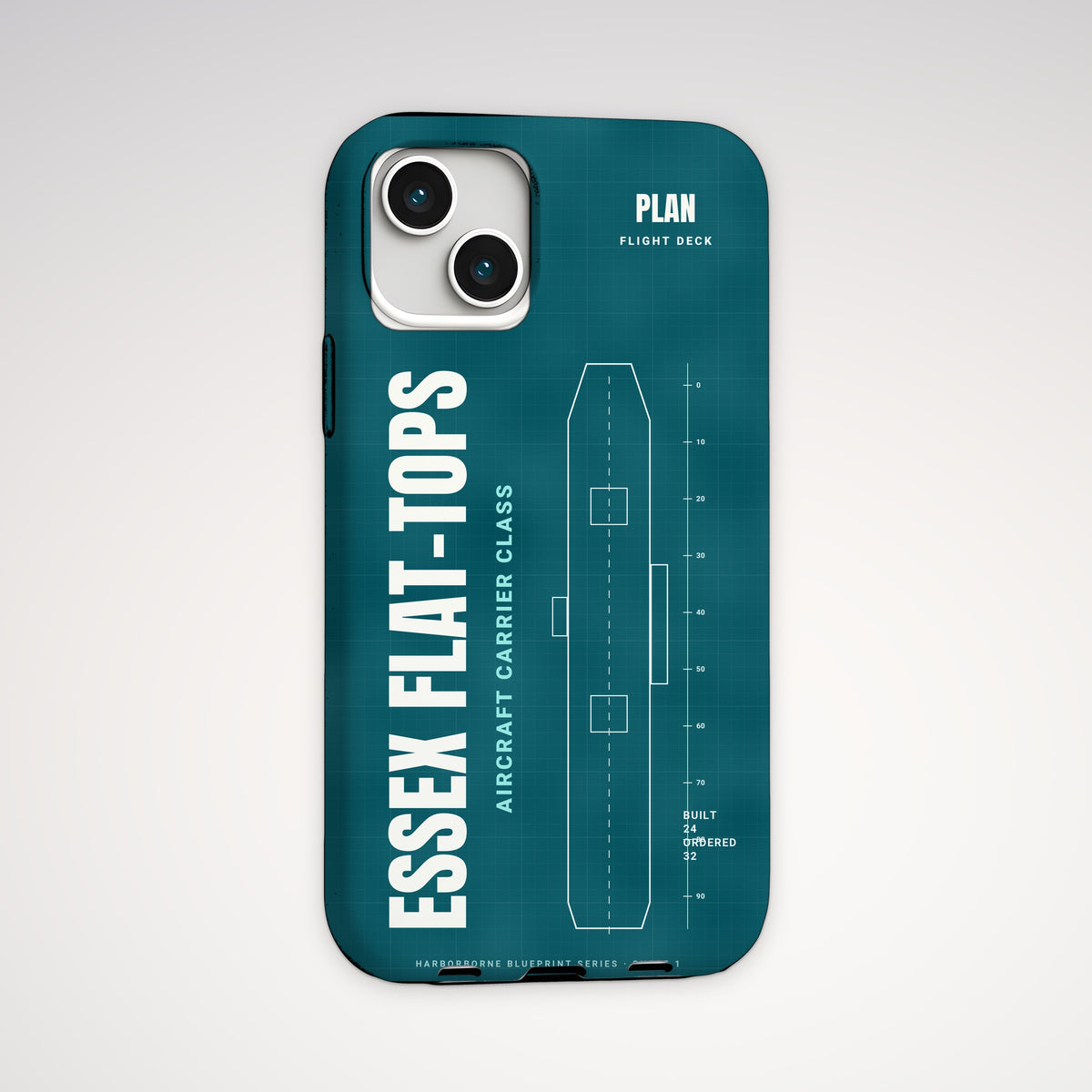Essex Flat-Tops Blueprint Tough Phone Case – iPhone, back view