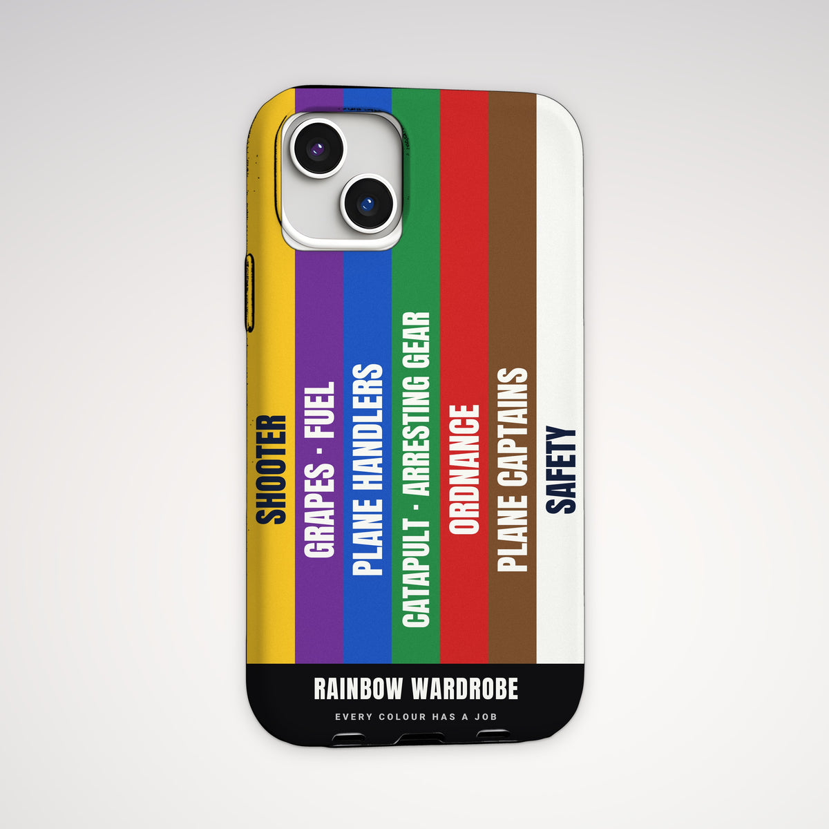 Rainbow Wardrobe Jersey Stripes Tough Phone Case – iPhone, back view