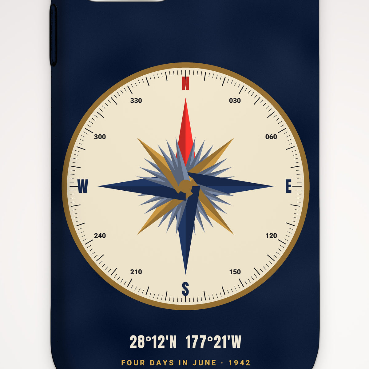 True Course Compass Tough Phone Case – iPhone, print detail