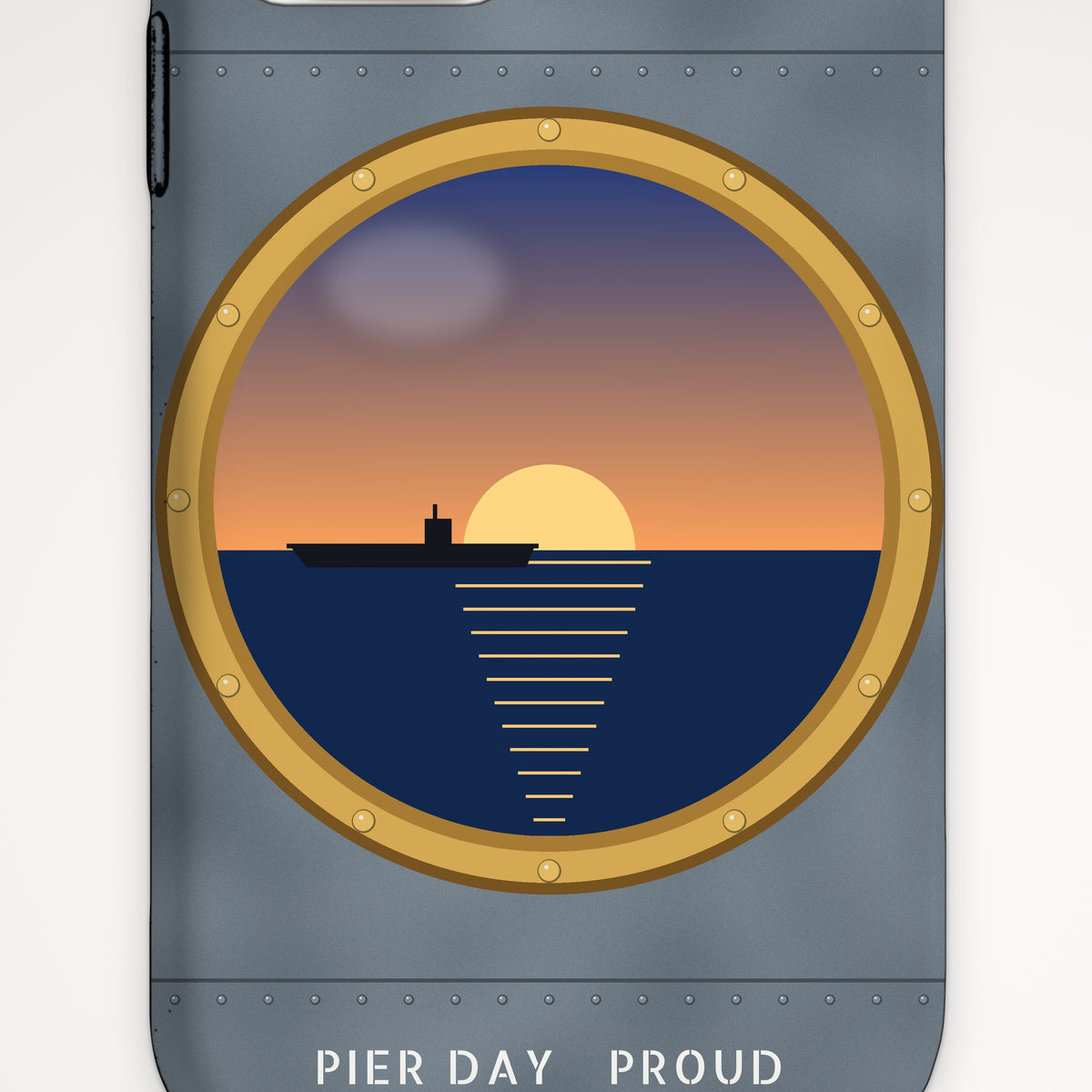 Brass Porthole Tough Phone Case – iPhone, print detail