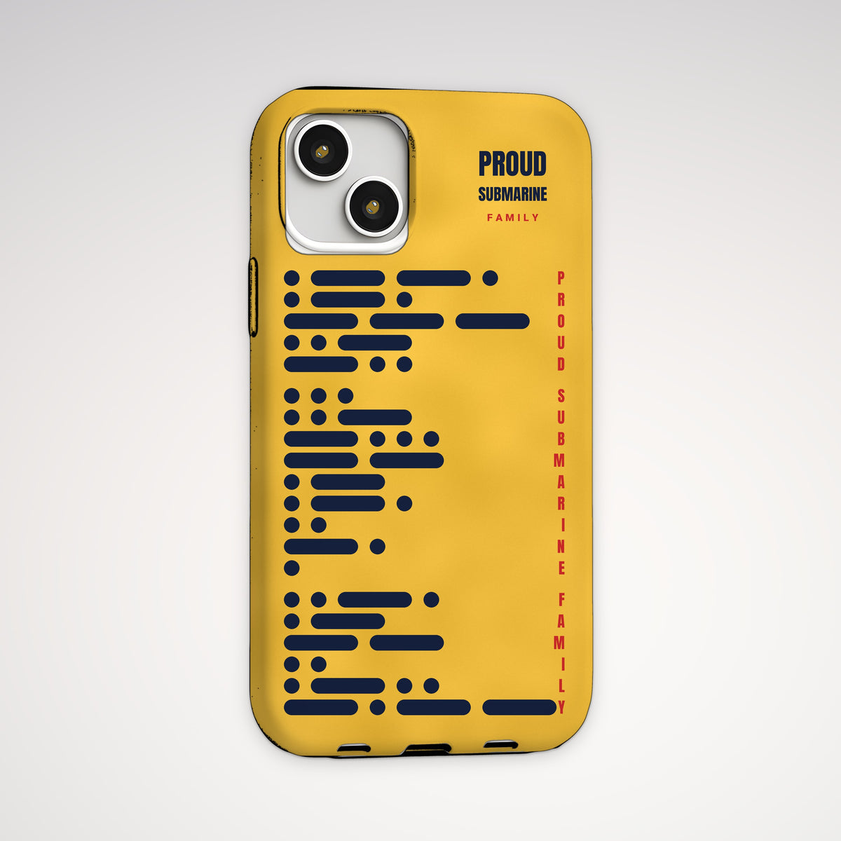 Morse Code Submarine Family Tough Phone Case – iPhone, back view