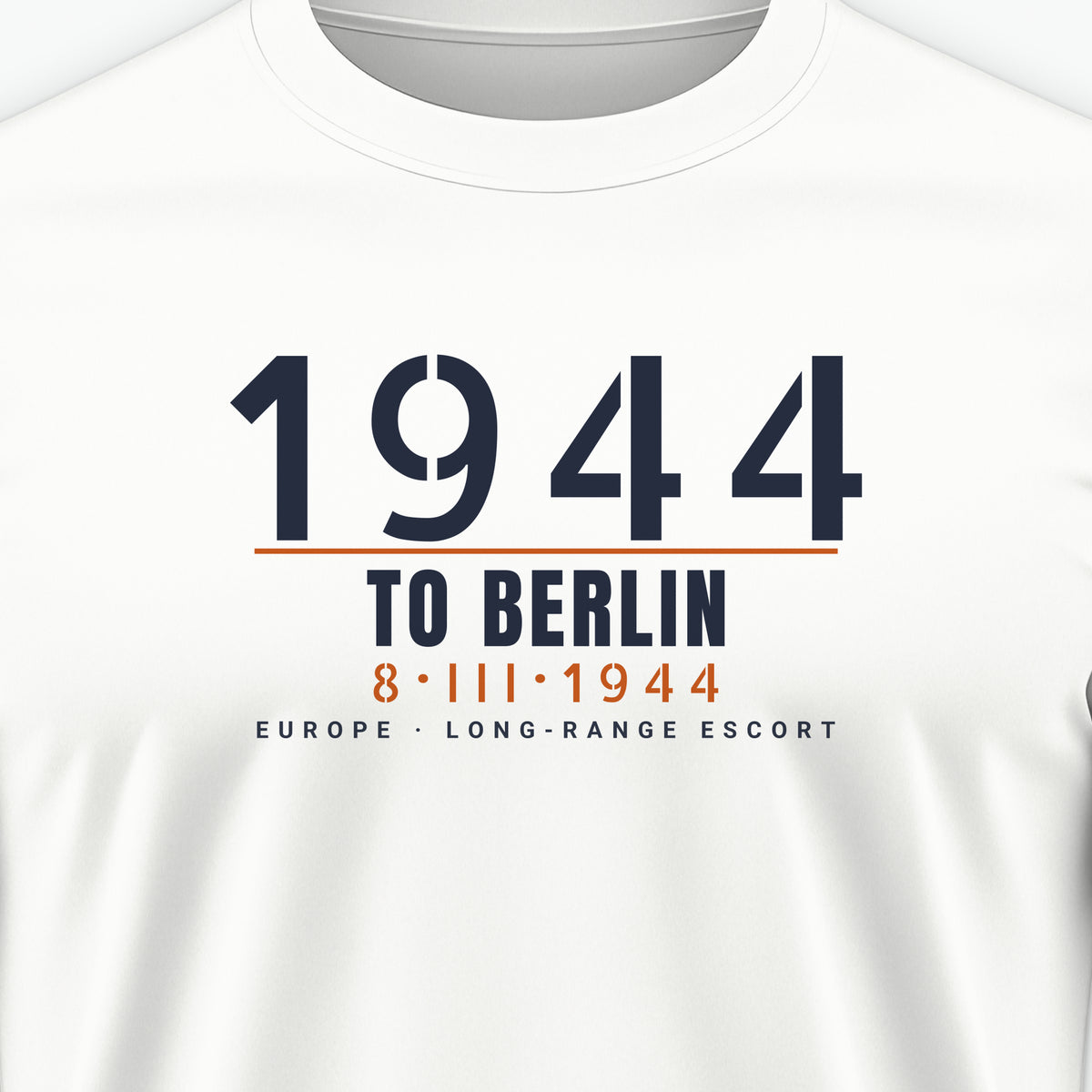 To Berlin 1944 Long-Range Escort Tee, front print detail