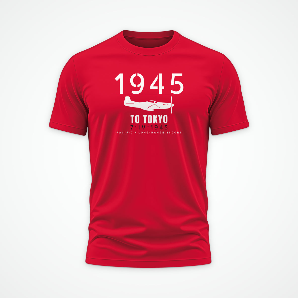 To Tokyo 1945 Escort Fighter Tee in Red