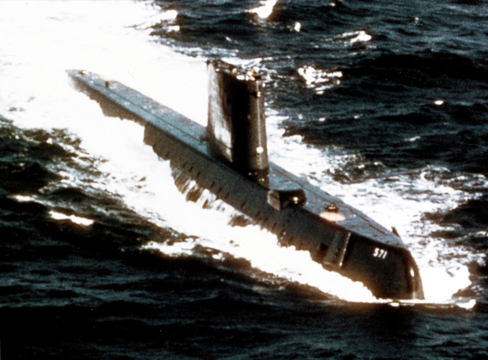 USS Nautilus SSN-571 underway, 1955, U.S. Navy archive photograph